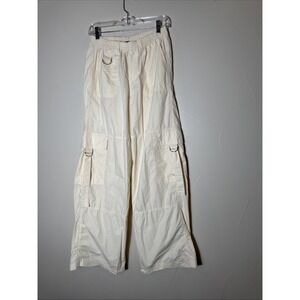 WILD FABLE WOMENS COMFY COZY COMFORTABLE WIDE LEG Baggy Pants Beige Small Grunge